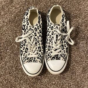 CONVERSE all star velvet cheetah print shoes